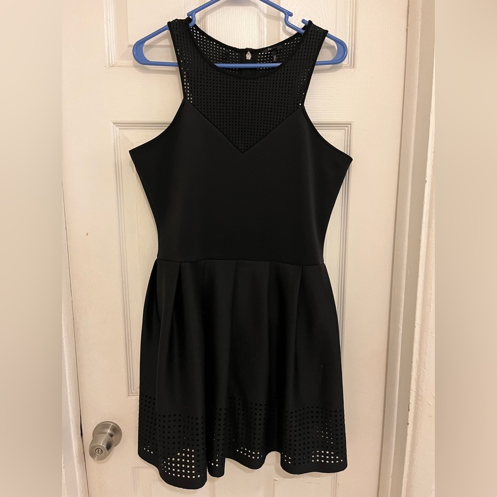 Buffalo David Britton Black Babydoll Mesh Dress